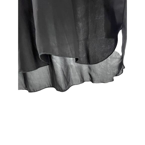 A'Nue Ligne Sheer Black Long Sleeve Blouse Women's Size Medium - Picture 3 of 5